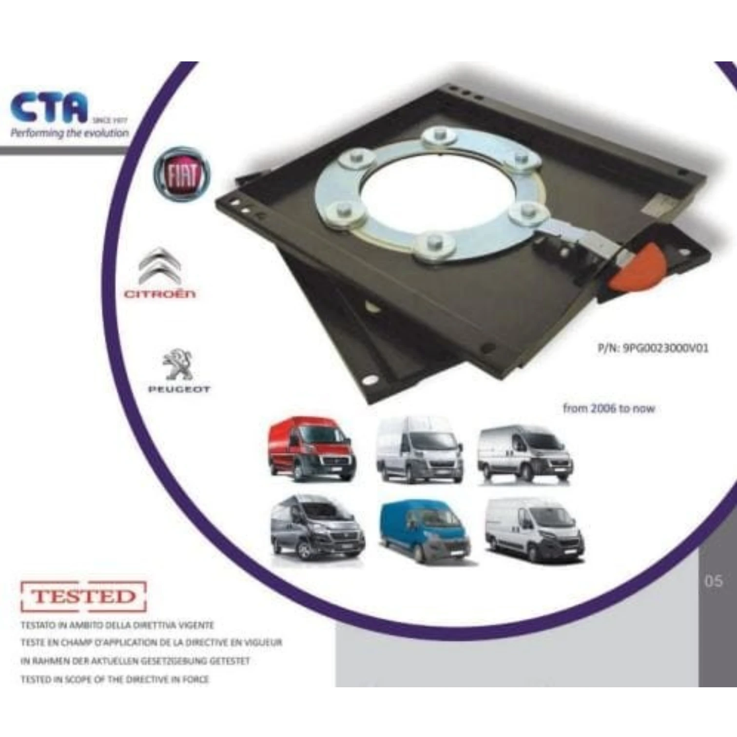 LOW Profile CTA Genuine SEAT SWIVEL BASE GSR2 Reg 2007 ON Slimline Peugeot Boxer Fiat Ducato Citroen Relay X250 X290 Proace Movano - Image 4