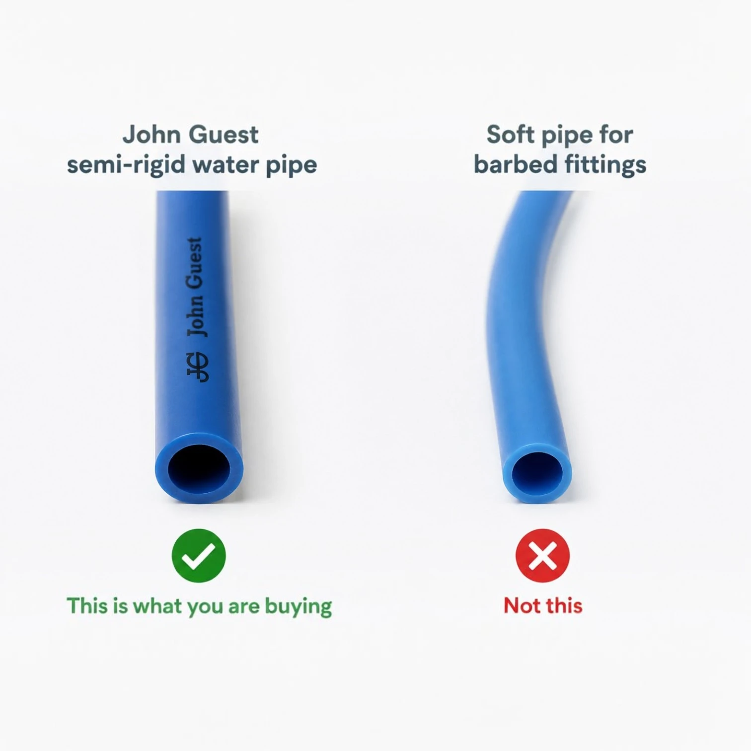 100m JOHN GUEST SEMI RIGID Cold Blue 12MM OD EXTERNAL FRESH WATER HOSE / PIPE Trade Roll - Image 2