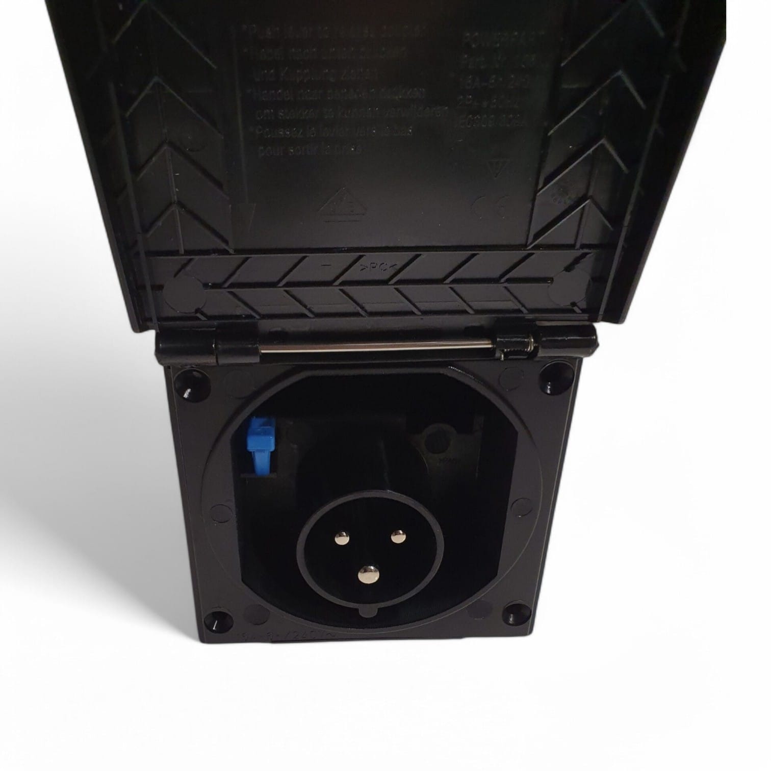 Square Flush 240v Mains Hook Up Inlet Black Gloss Campervan Motorhome Caravan PO140 - Image 2