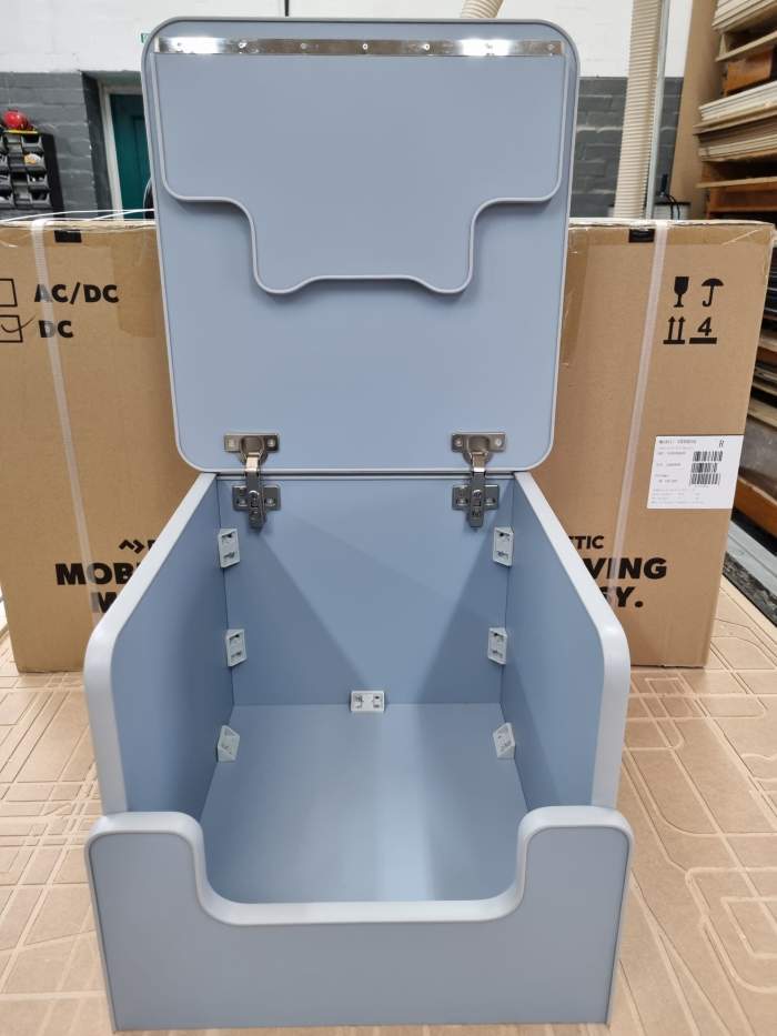 DENIM BLUE Camper Toilet Storage Box For Thetford 135 and 335 Porta potti Buddy seat Boom Box t5 t6 - Image 4