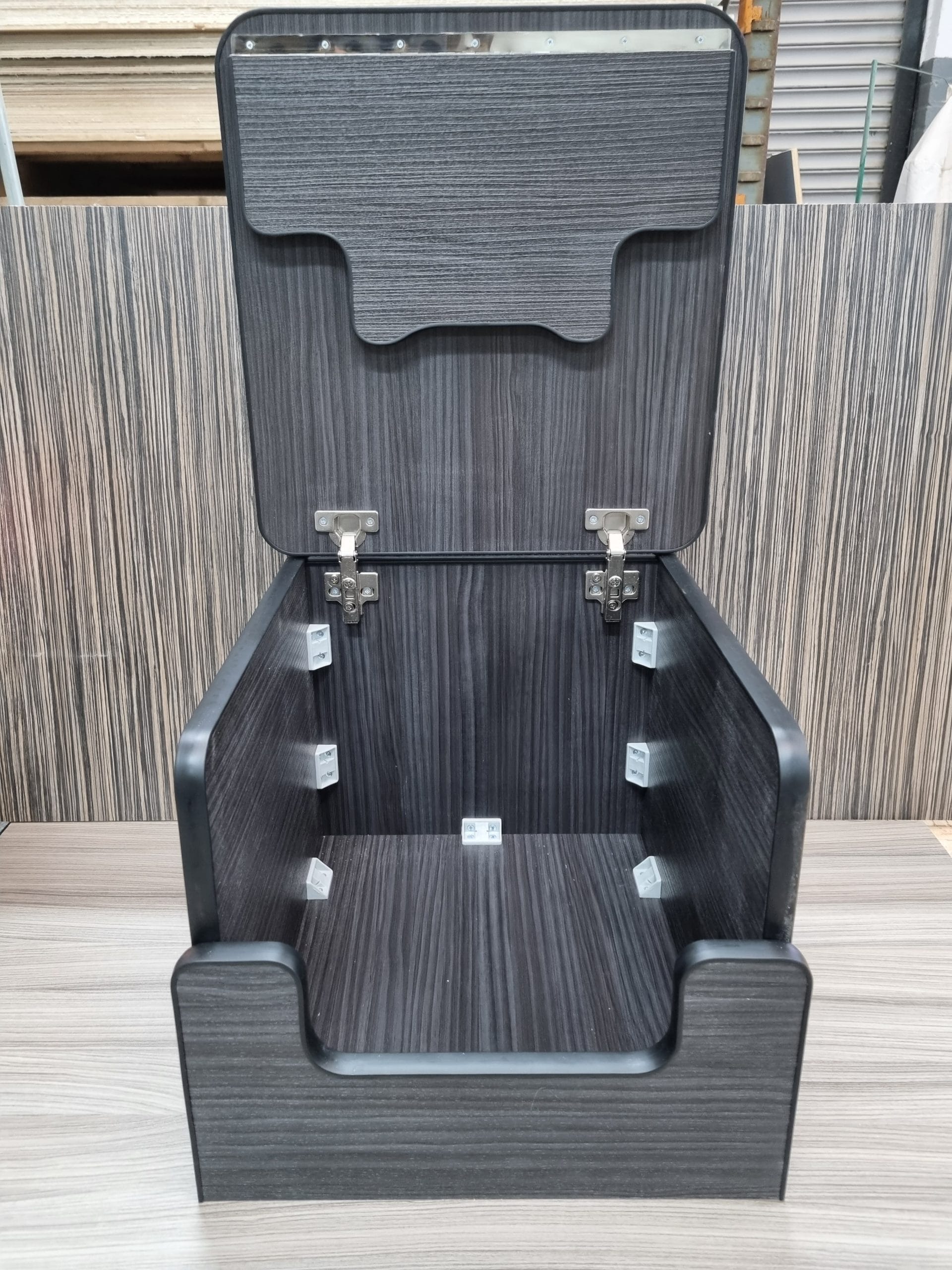 Black Hacienda 165 & 365 Camper Toilet Storage Box For Thetford Porta potti seat t5 t6 - Image 4