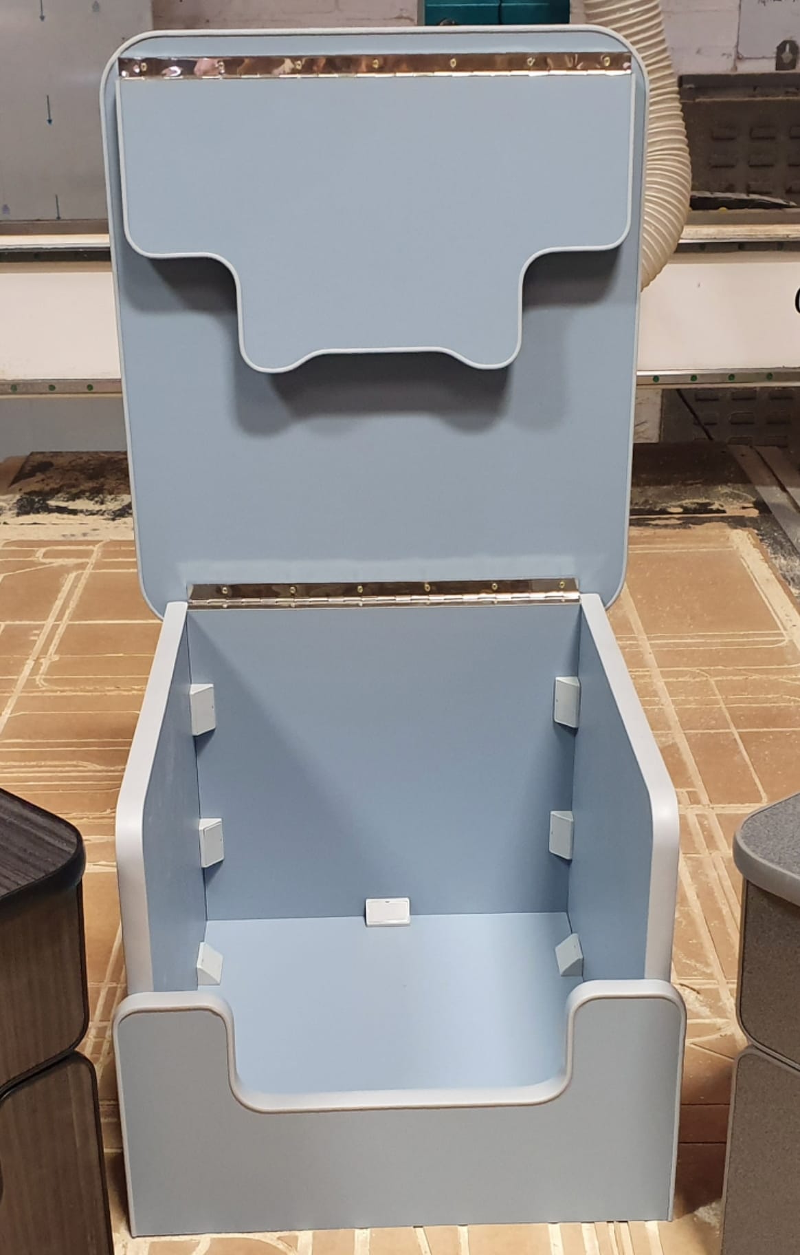 DENIM BLUE Camper Toilet Storage Box For Thetford 135 and 335 Porta potti Buddy seat Boom Box t5 t6 - Image 2
