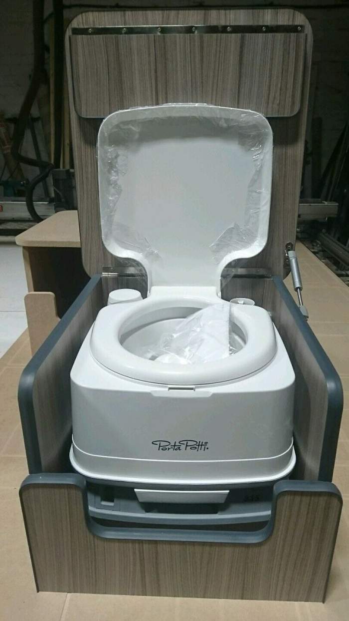 Black Hacienda Camper Toilet Storage Box For Thetford 135 & 335 Porta potti Buddy seat Boom Box - Image 8