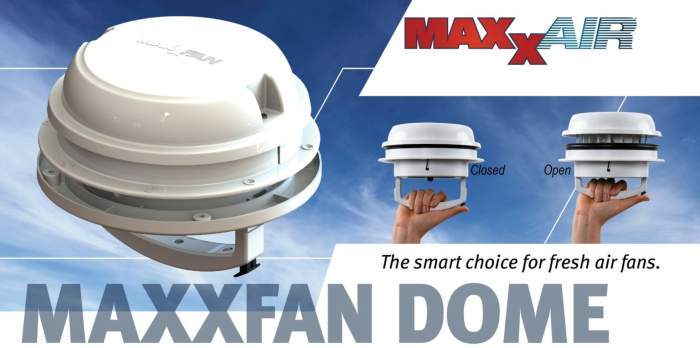 Maxxdome White non led by Maxxair 00-03812W 12v extractor roof vent - Image 3