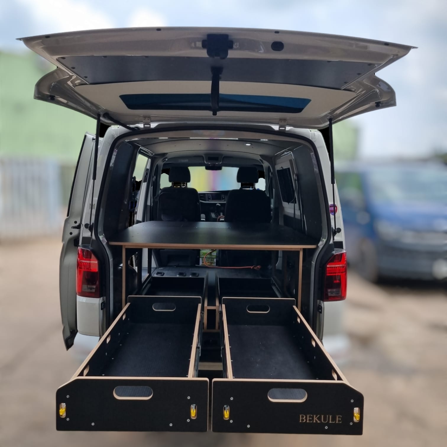 BEKULE OutBack XW Twin Kombi utility bed pod VW T5 t6 Transporter camper SWB & LWB Birch - Image 3