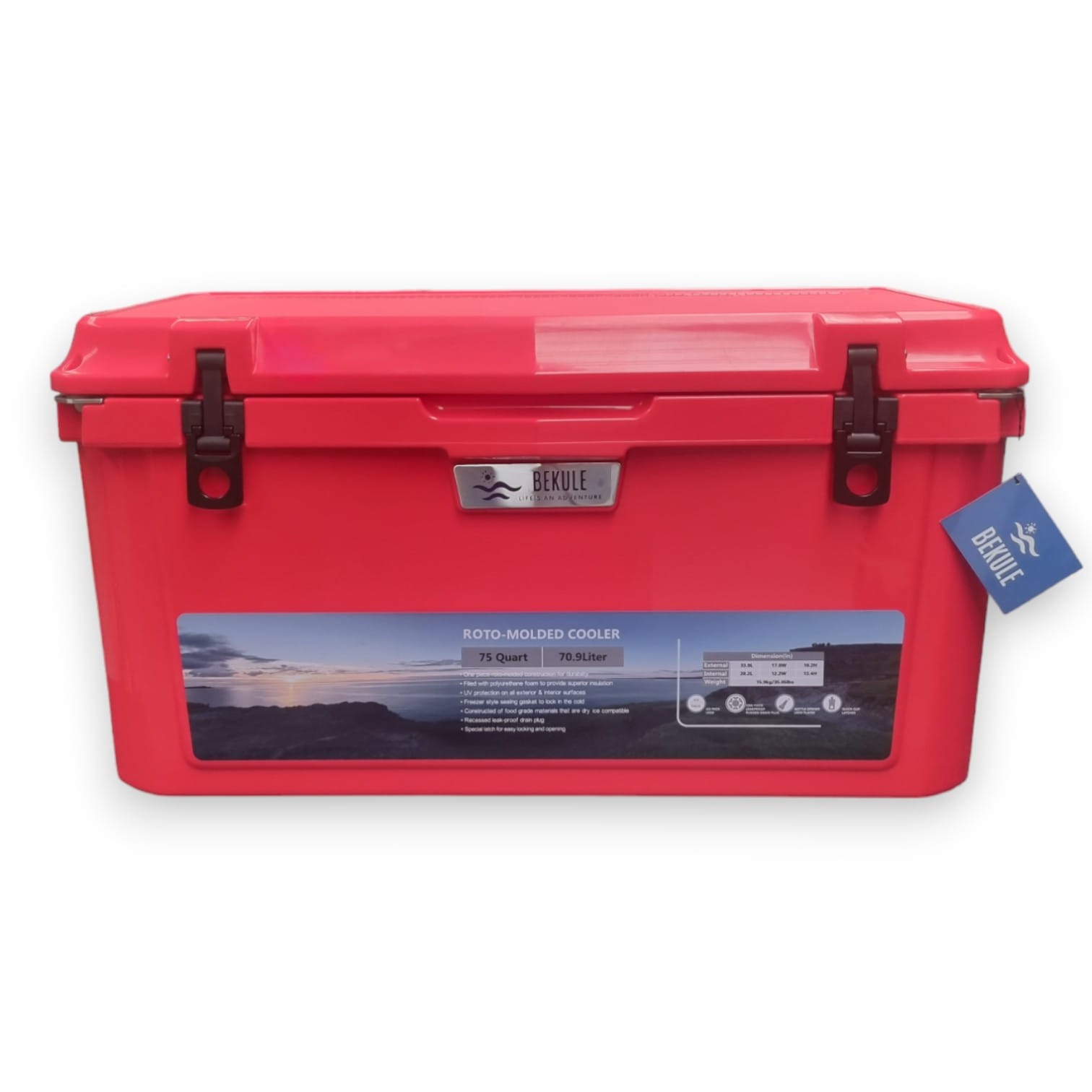 BEKULE Mega Kube 75 Coolbox RED Cooler Insulated -Built for any Adventure