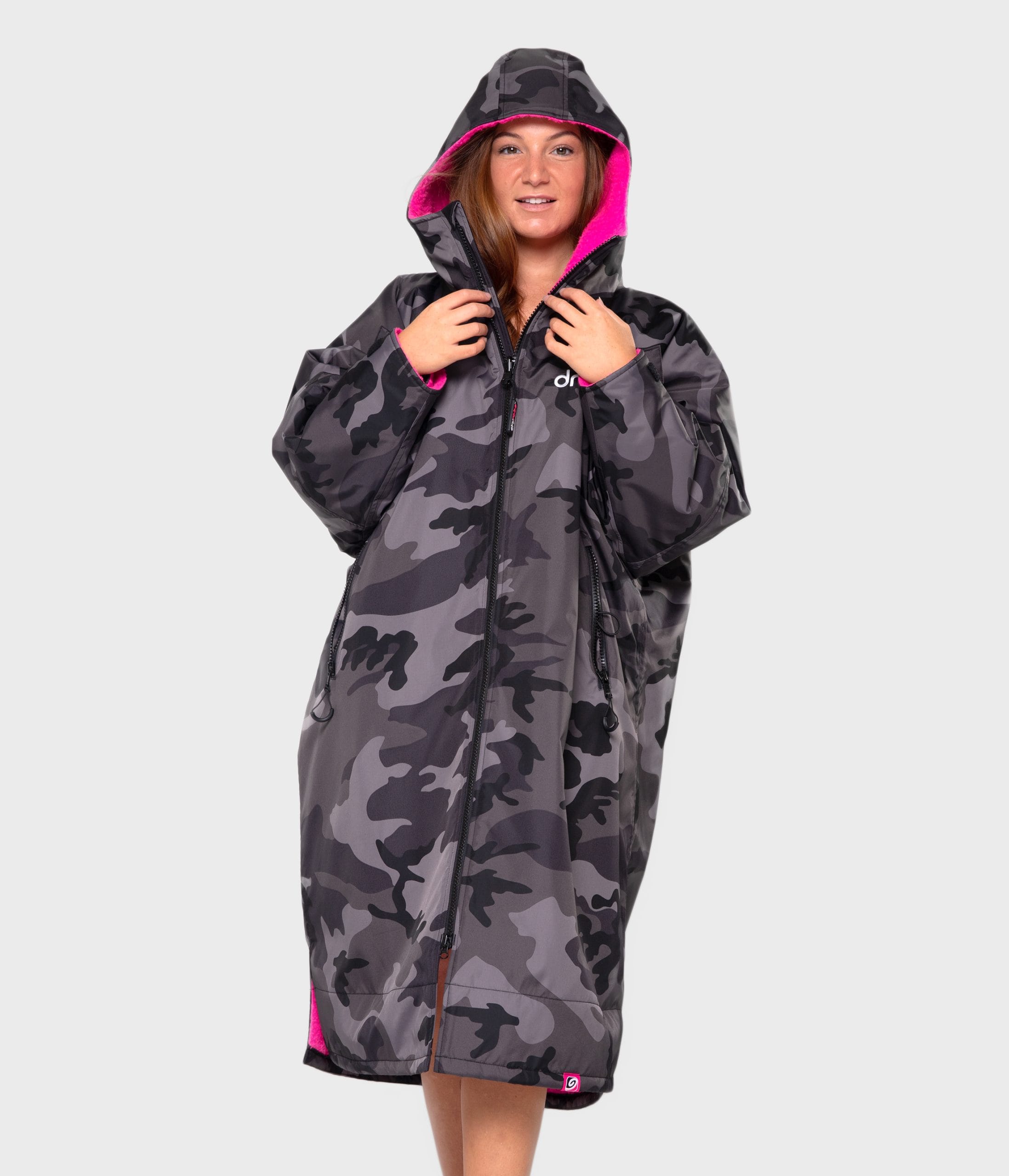 dryrobe® Advance | Long Sleeve - Black Camo Pink - Image 2