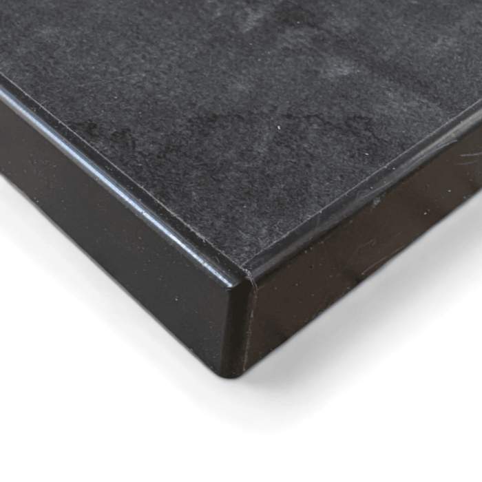 Silver grey metal slate 800x400mm edge banded table top - Image 2