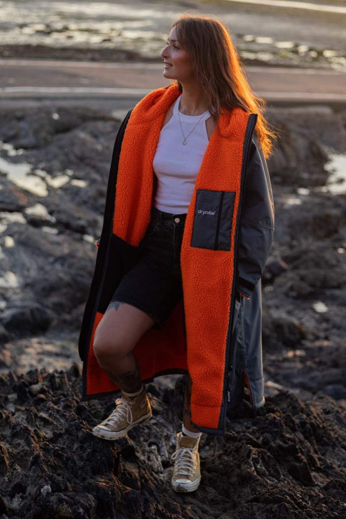 dryrobe® Advance | Long Sleeve - Dark Grey Orange - Image 2