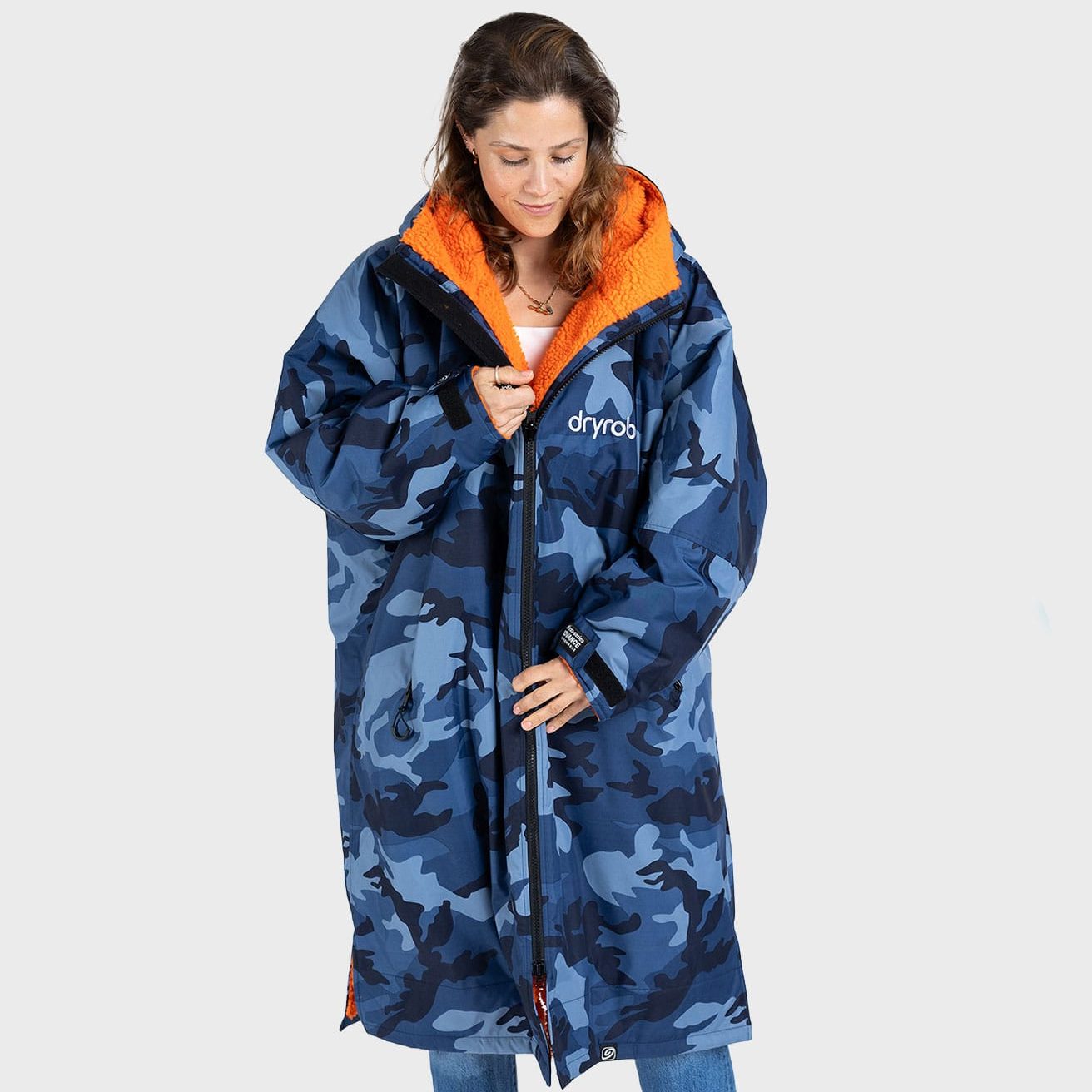 dryrobe® Advance | Long Sleeve - Blue Camo Orange - Image 4