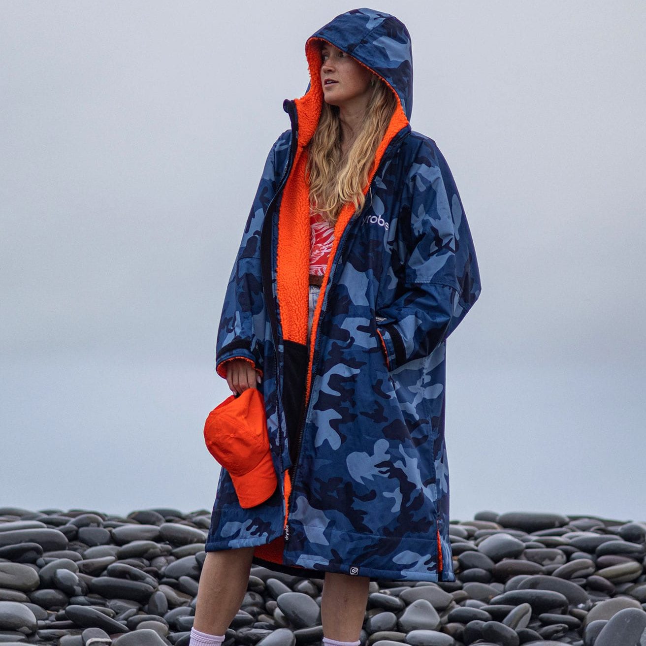 dryrobe® Advance | Long Sleeve - Blue Camo Orange - Image 9