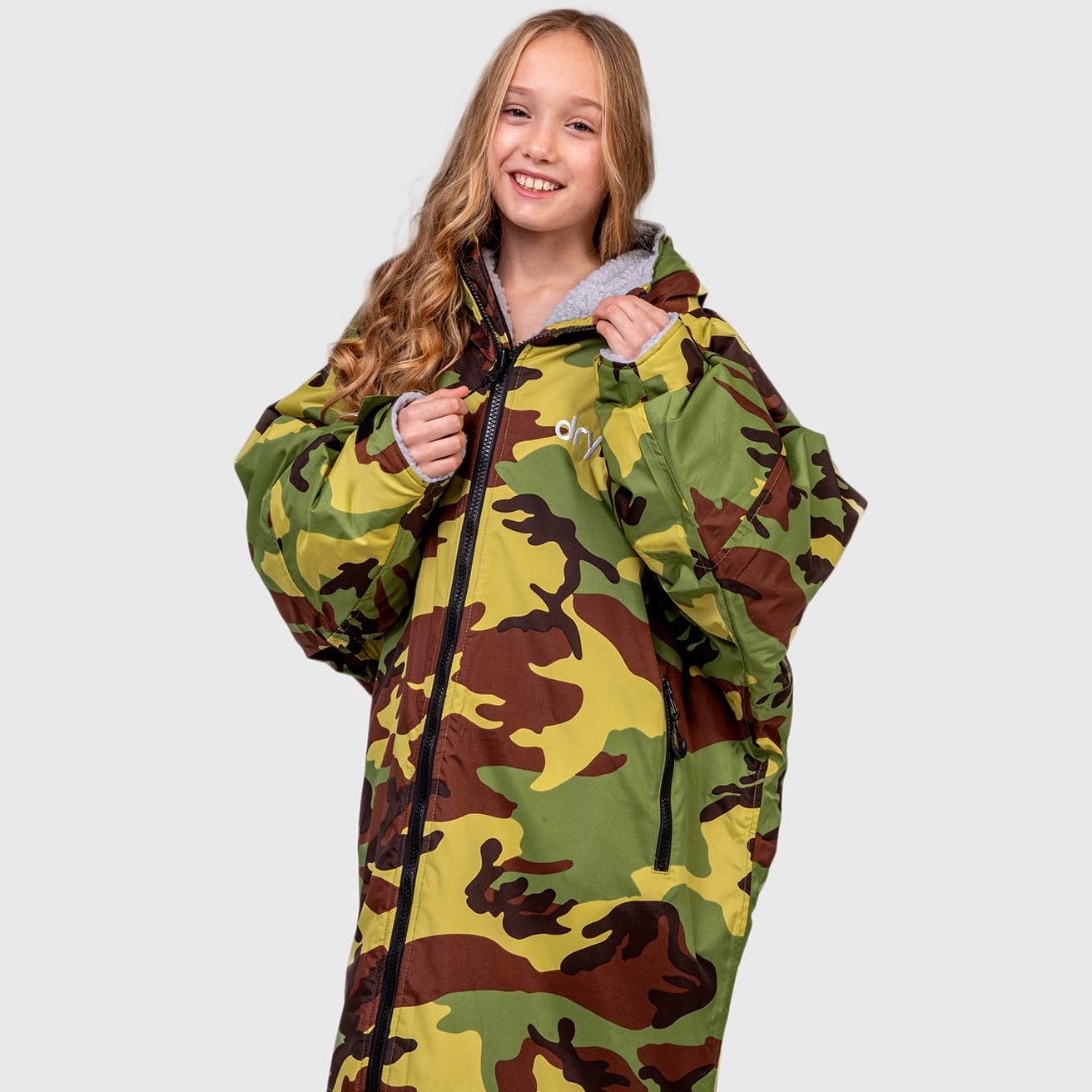 dryrobe® Advance Kids | Long Sleeve - CAMO GREY SIZE 10-13 - Image 3