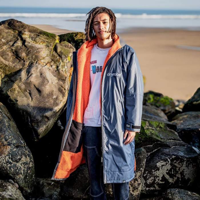 dryrobe® Advance | Long Sleeve - Dark Grey Orange