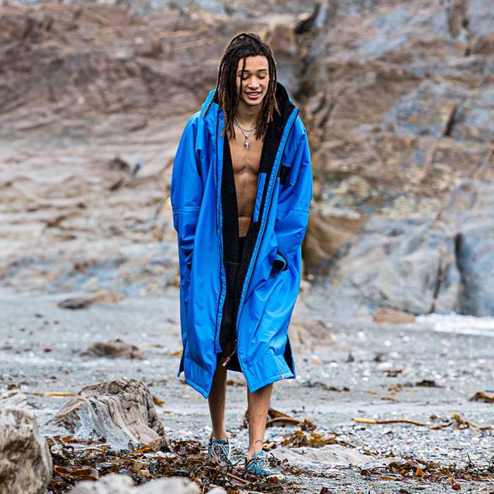 dryrobe® Advance Kids | Remix Range | Long Sleeve - COBALT BLUE BLACK SIZE 10-13