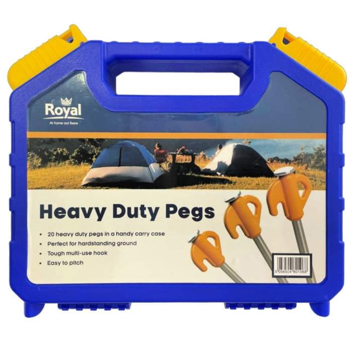 Royal Leisure Robust Heavy Duty Pegs in Case 20 pack L245
