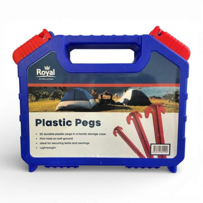 Plastic Royal Leisure Tent Pegs in Case 20 pack L249