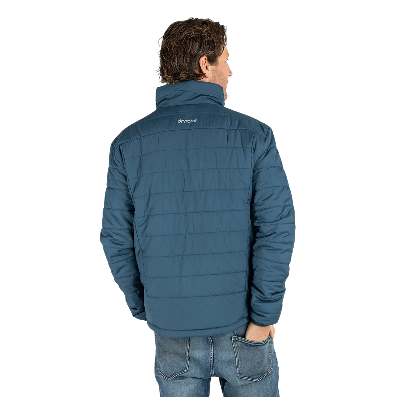 dryrobe® Mid Layer Deep Sea Blue Men's Light Weight Jacket - Image 8