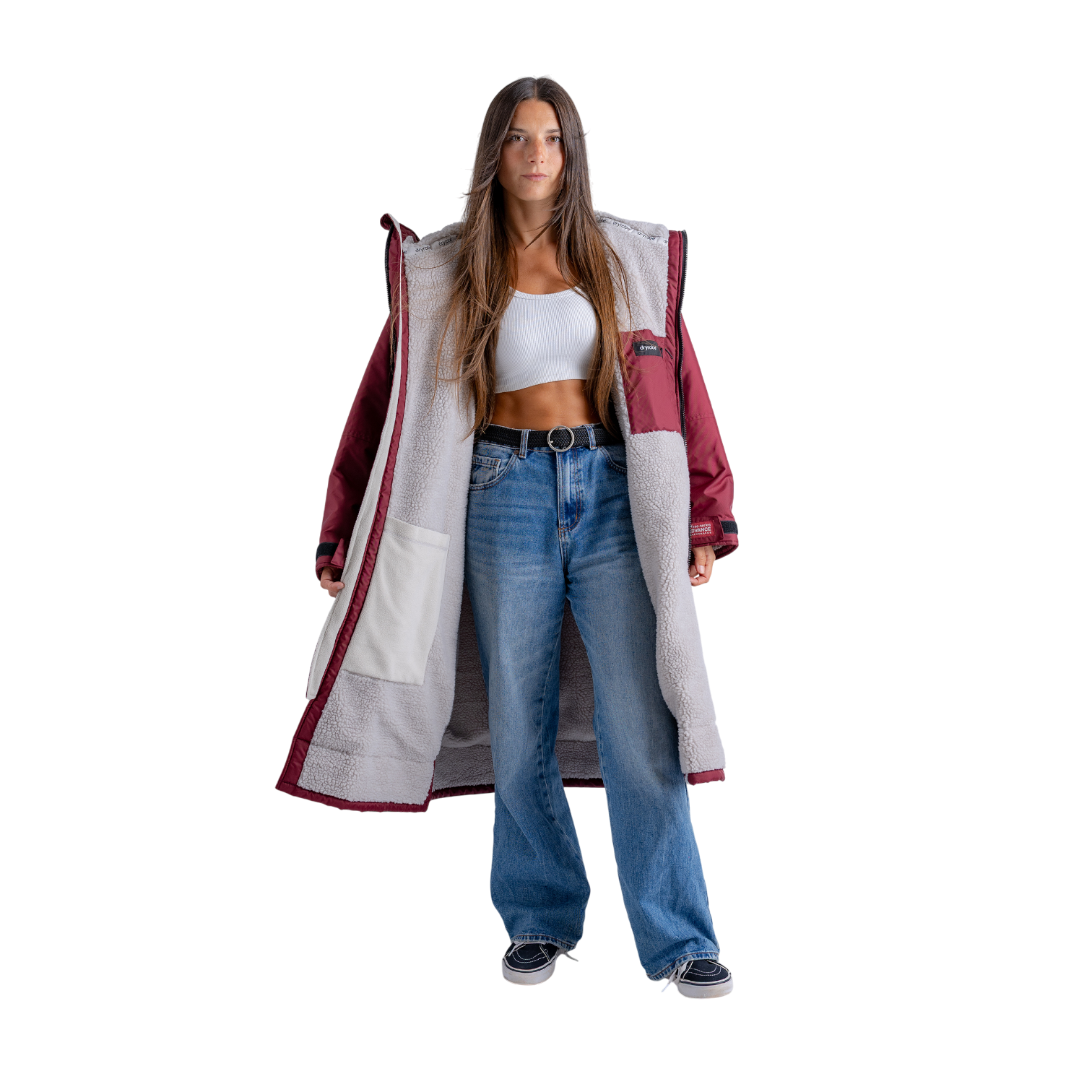 dryrobe® Advance | Long Sleeve - Burgundy Grey - Image 3