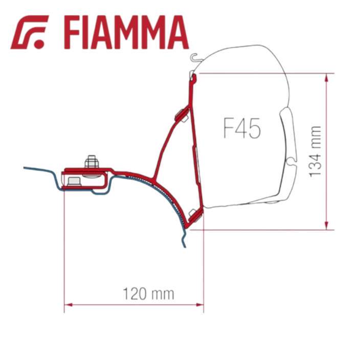 Fiamma F45 BLACK Awning Adapter Kit - VW T5 T6 Transporter Multivan Brackets 98655H648
