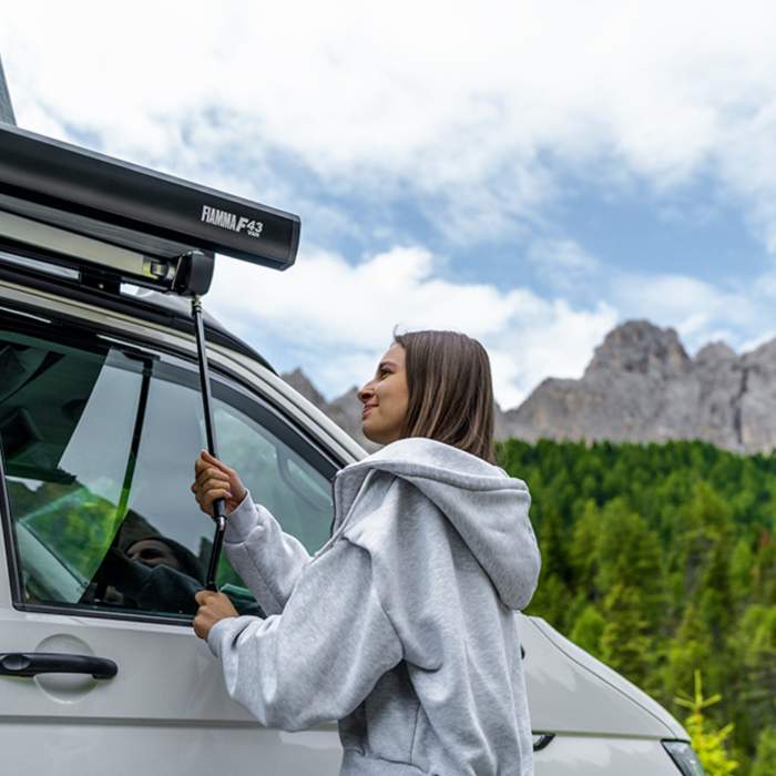 Fiamma F43 van 270 Awning Deep Black – Royal Grey Fabric 08833A02R - Image 2