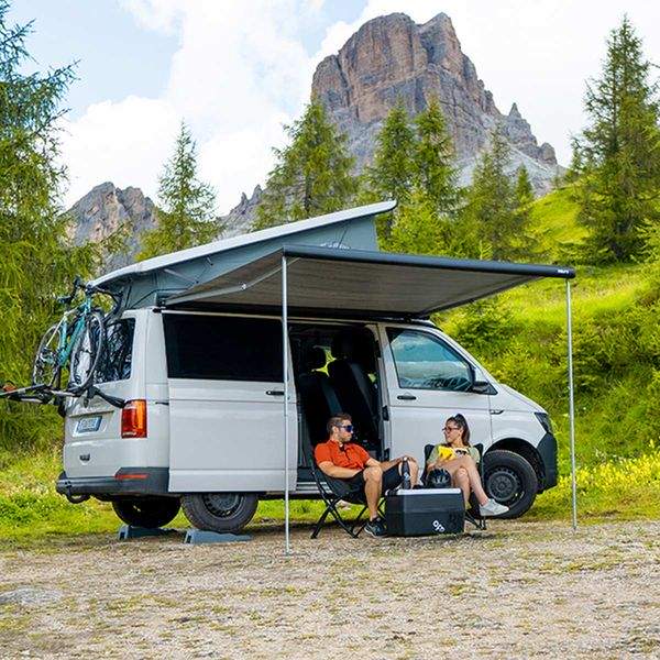 Fiamma F43 van 300 Awning Deep Black - Royal Grey Fabric 08833B02R