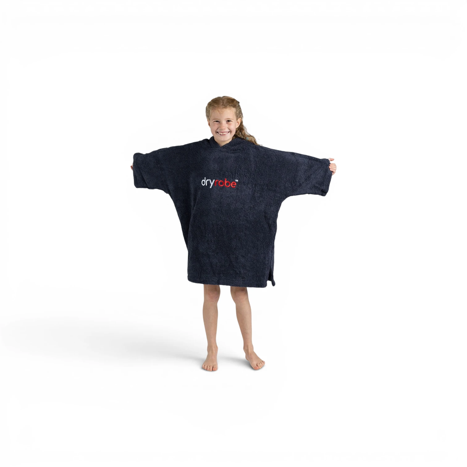 dryrobe® NAVY BLUE Organic Towel Poncho Kids 10-13 - Image 2
