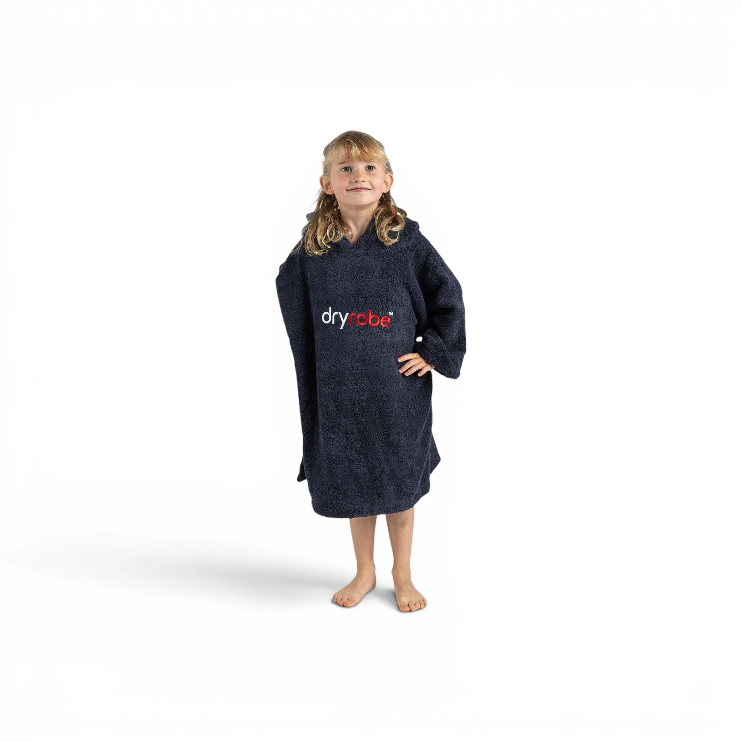 dryrobe® NAVY BLUE Organic Towel Poncho Kids 10-13 - Image 3