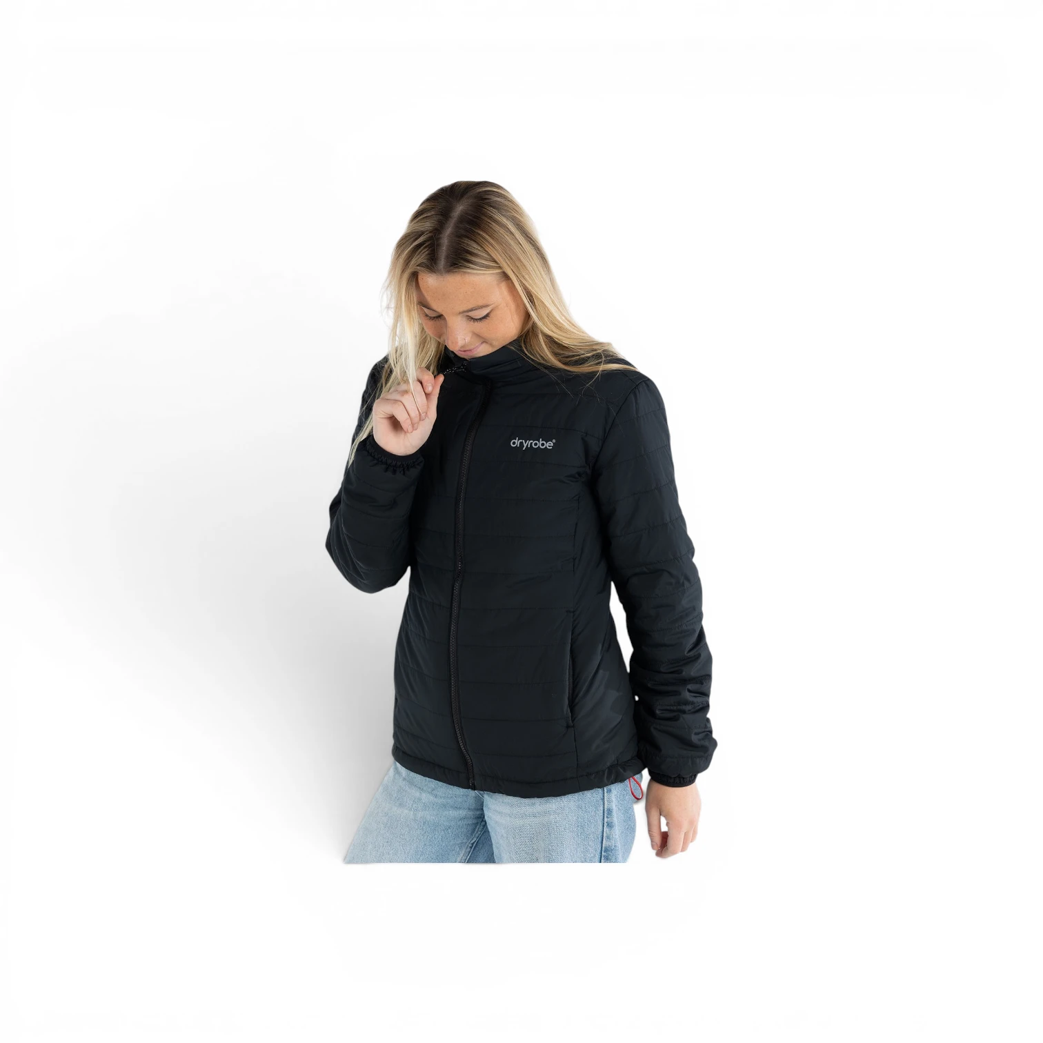 dryrobe® Mid Layer BLACK Women's Light Weight Jacket - Image 2