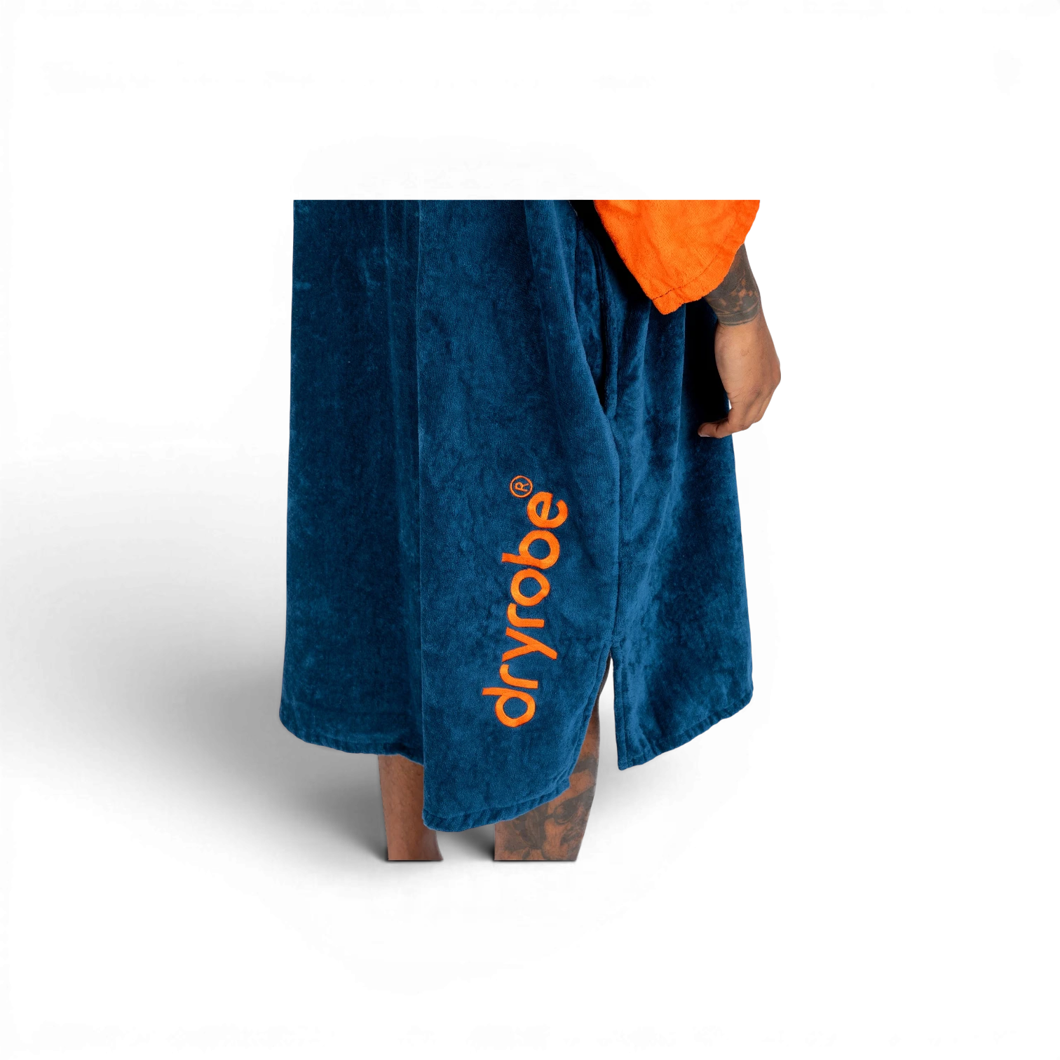 dryrobe® Deep Sea Blue Full-Zip Organic Towel Robe - Image 4