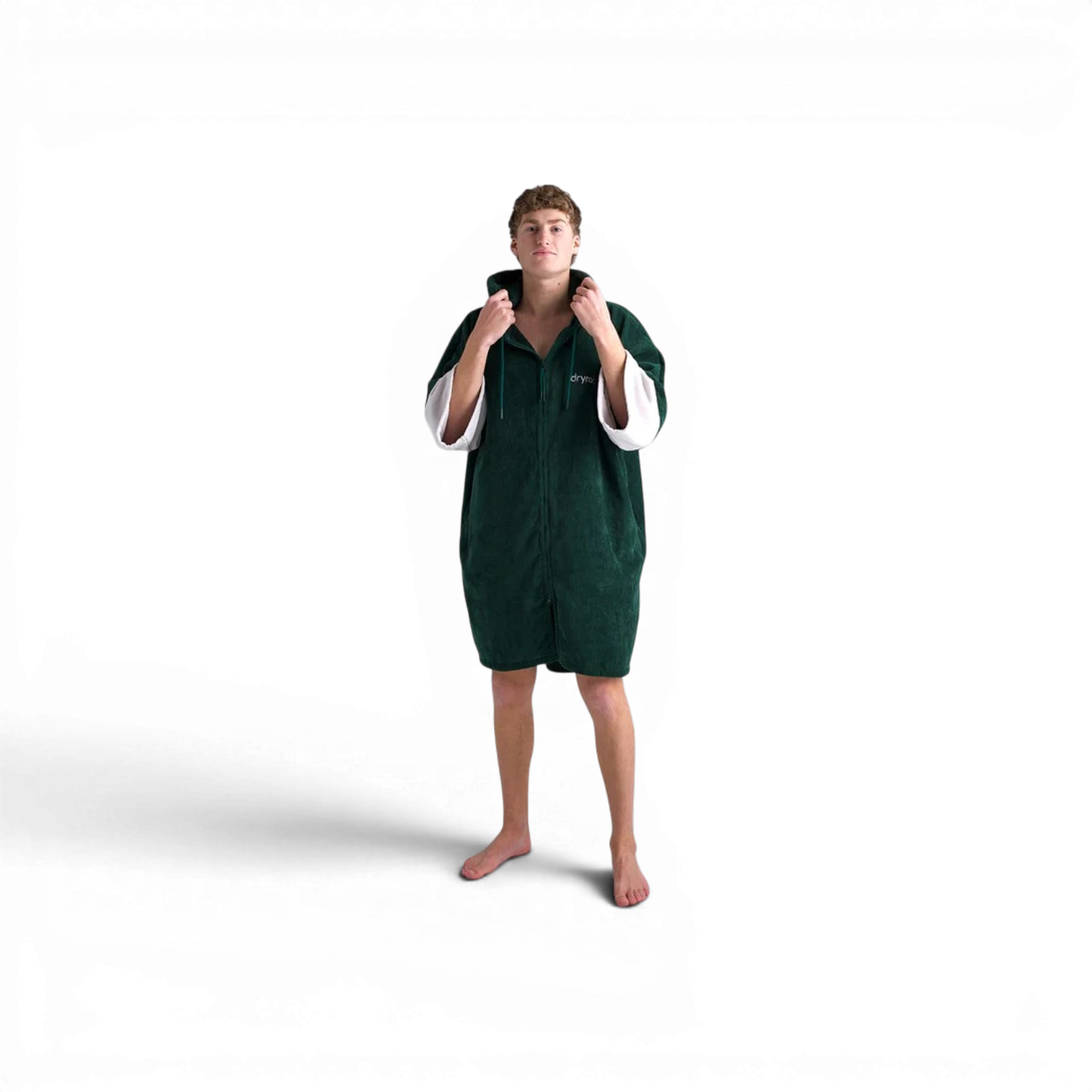dryrobe® Sycamore Green Full-Zip Organic Towel Robe - Image 3