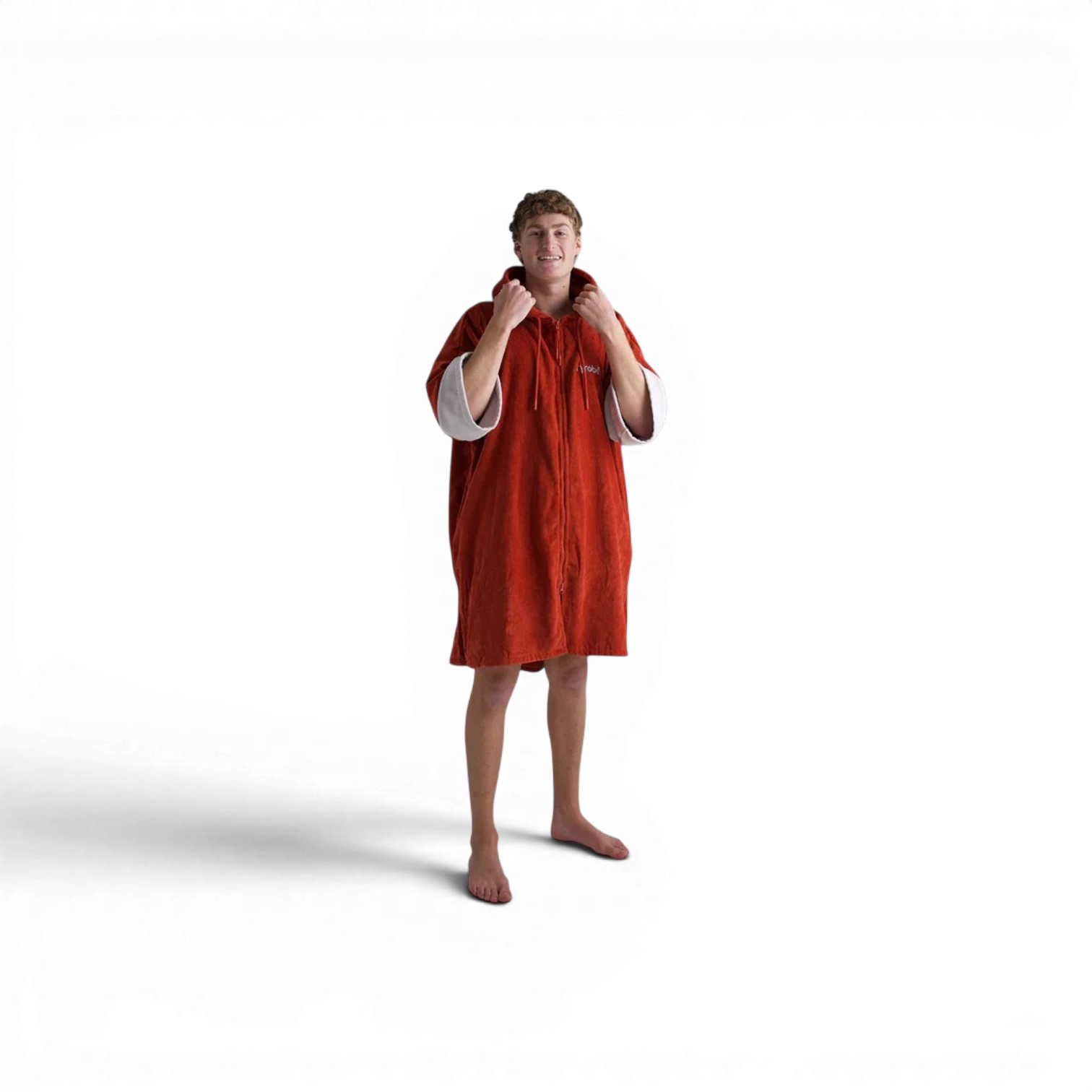 dryrobe® Burnt Orange Full-Zip Organic Towel Robe - Image 4