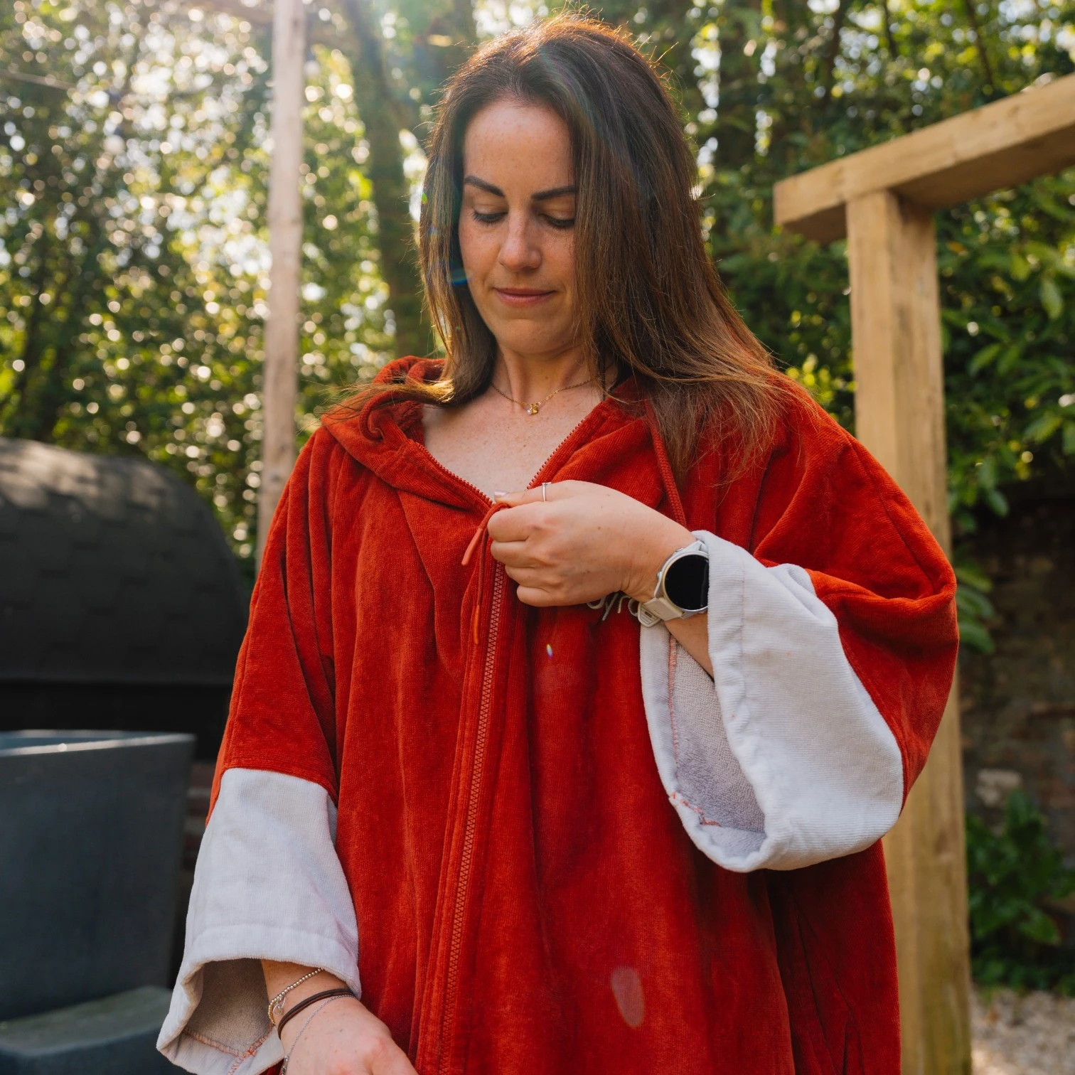 dryrobe® Burnt Orange Full-Zip Organic Towel Robe