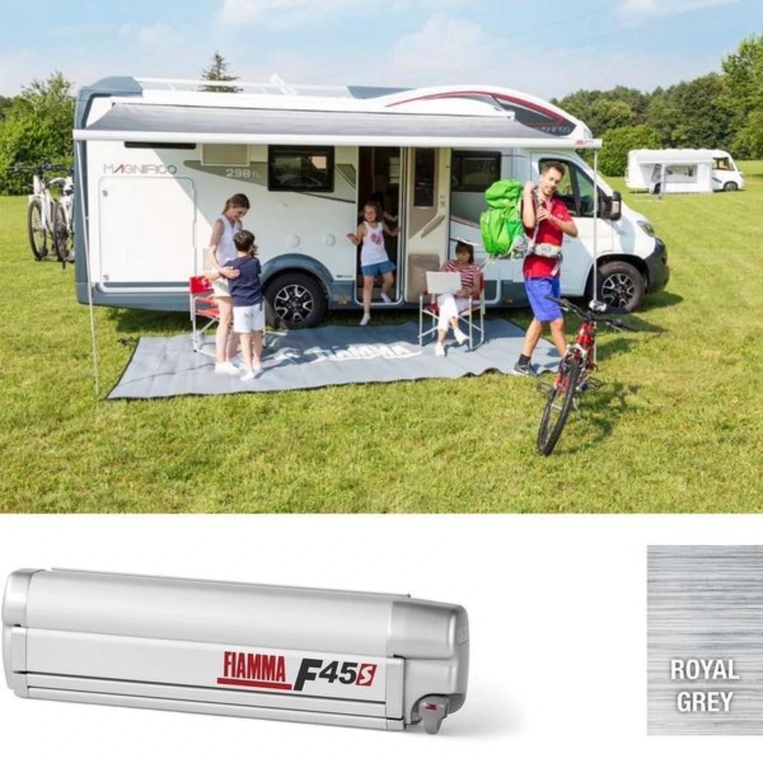Fiamma F45s 300 Awning Titanium - Royal Grey Fabric 06290A01R