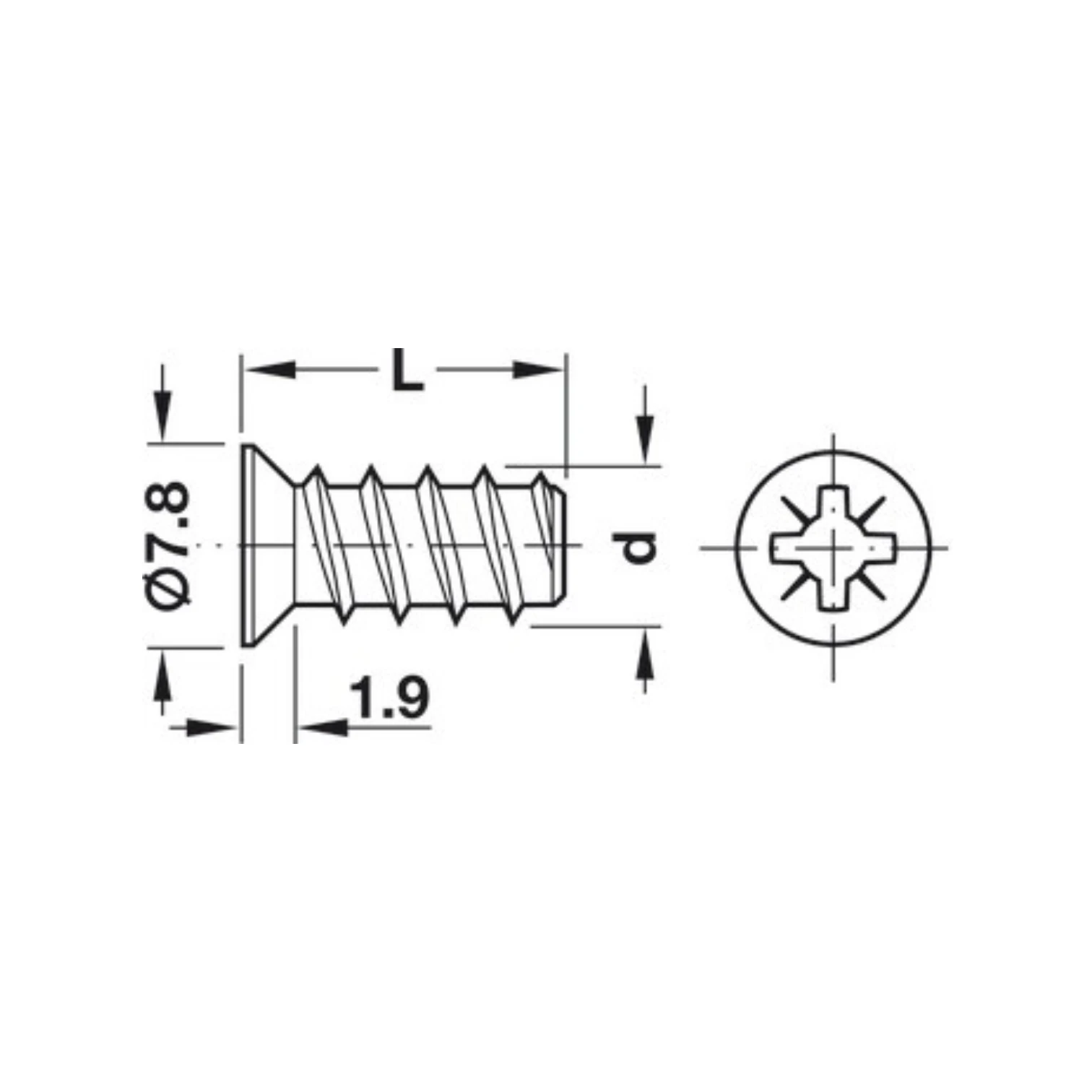 100x Varianta Screw Countersunk Head, PZ2, for Ø 5.0 mm Hole screws 013.15.724 - Image 2