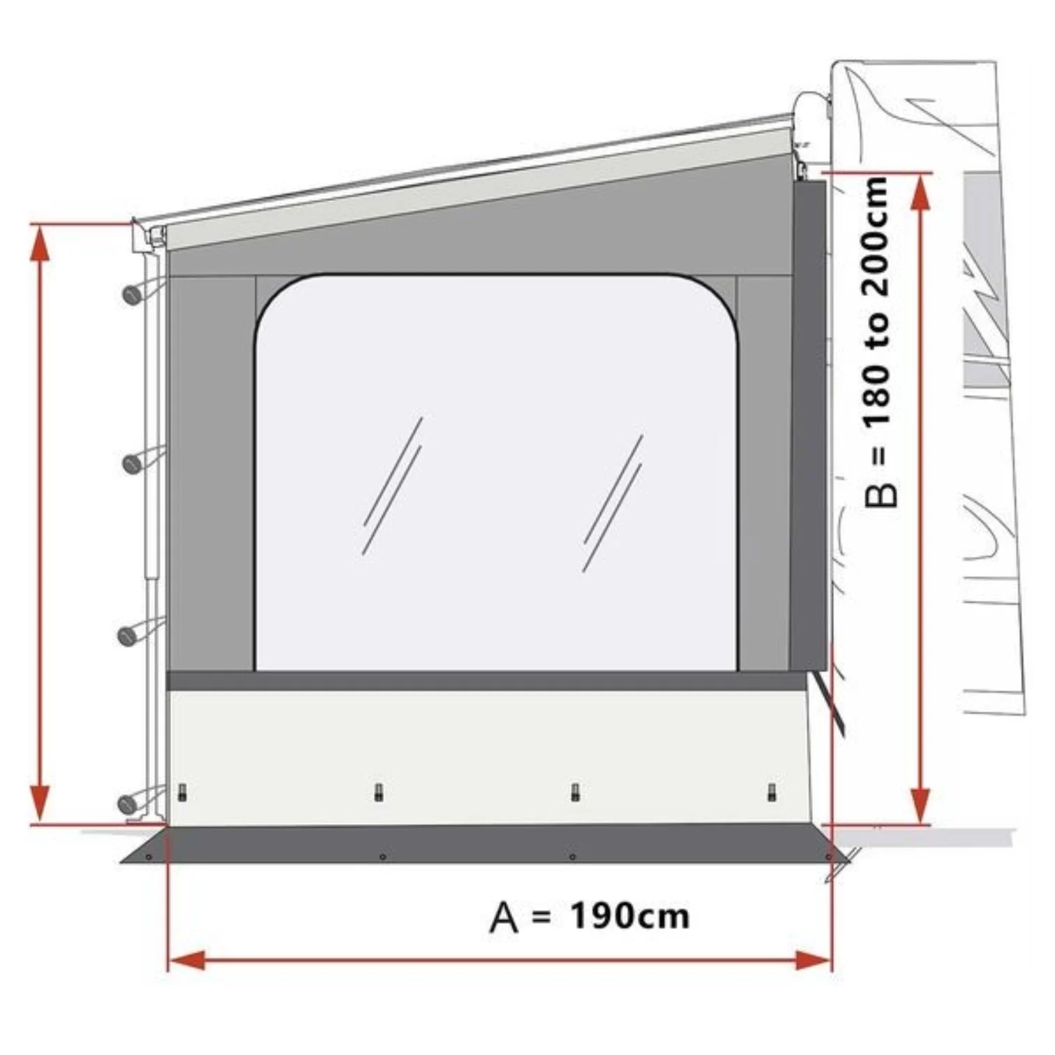 Fiamma Side W Pro F45 Van 07973A02- side panel for awning - Image 2