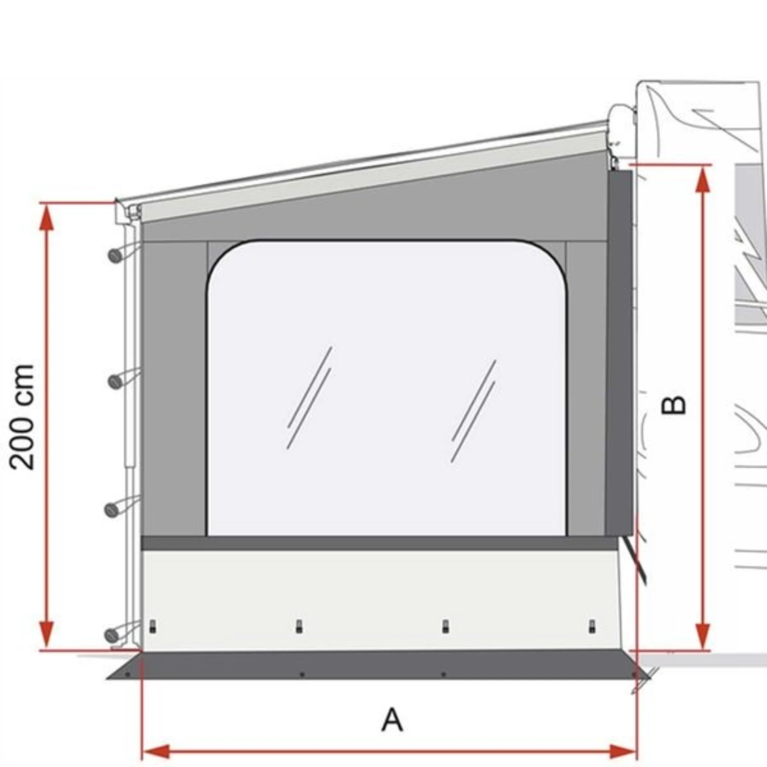 Fiamma Side W Pro Shade F45 F80s Left side 07976-02 - Image 2