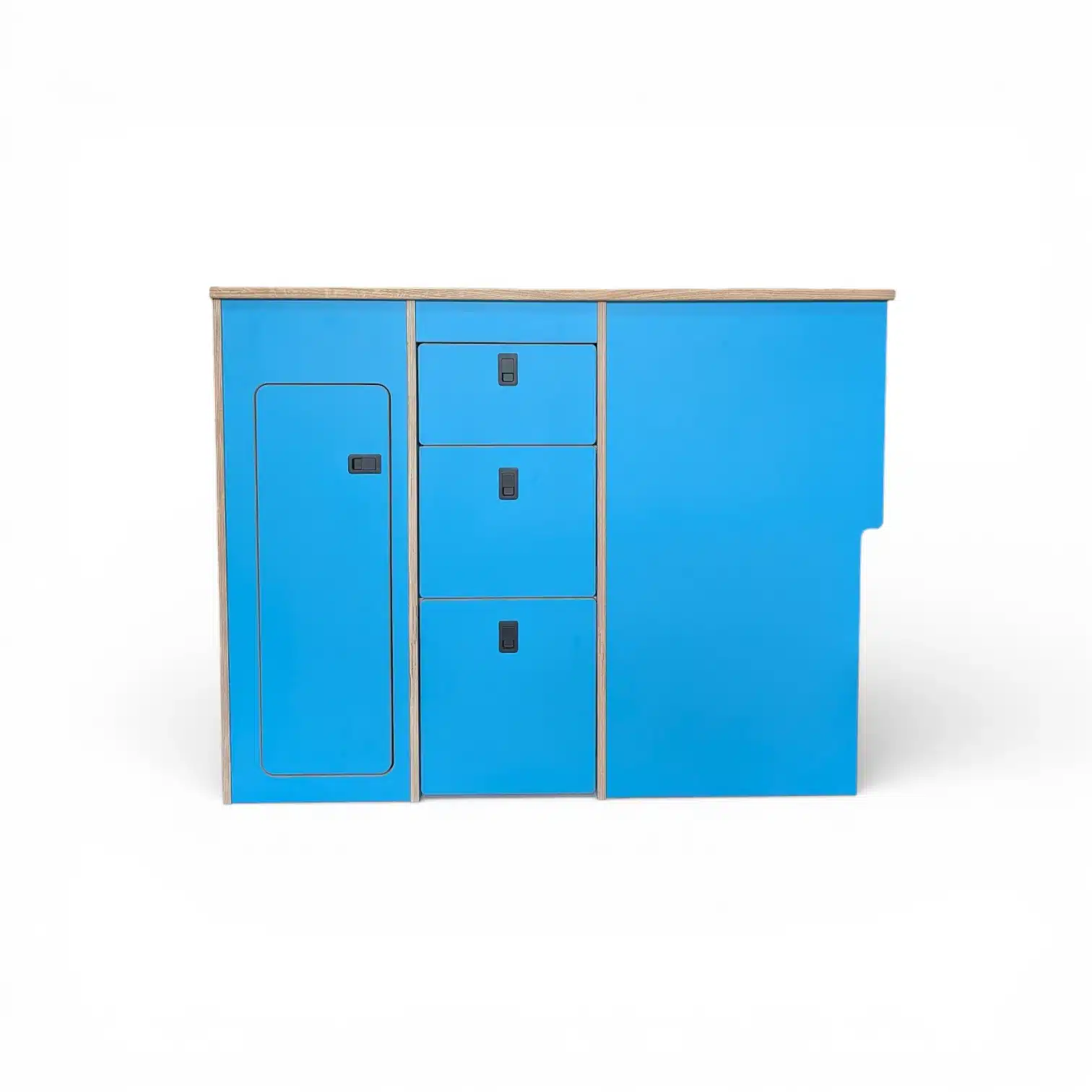 1220mm Electric Blue Birch KITCHEN POD FOR 50L FRIDGE Racevan Crafter MAN TGE Ducato Altofina Blue 011