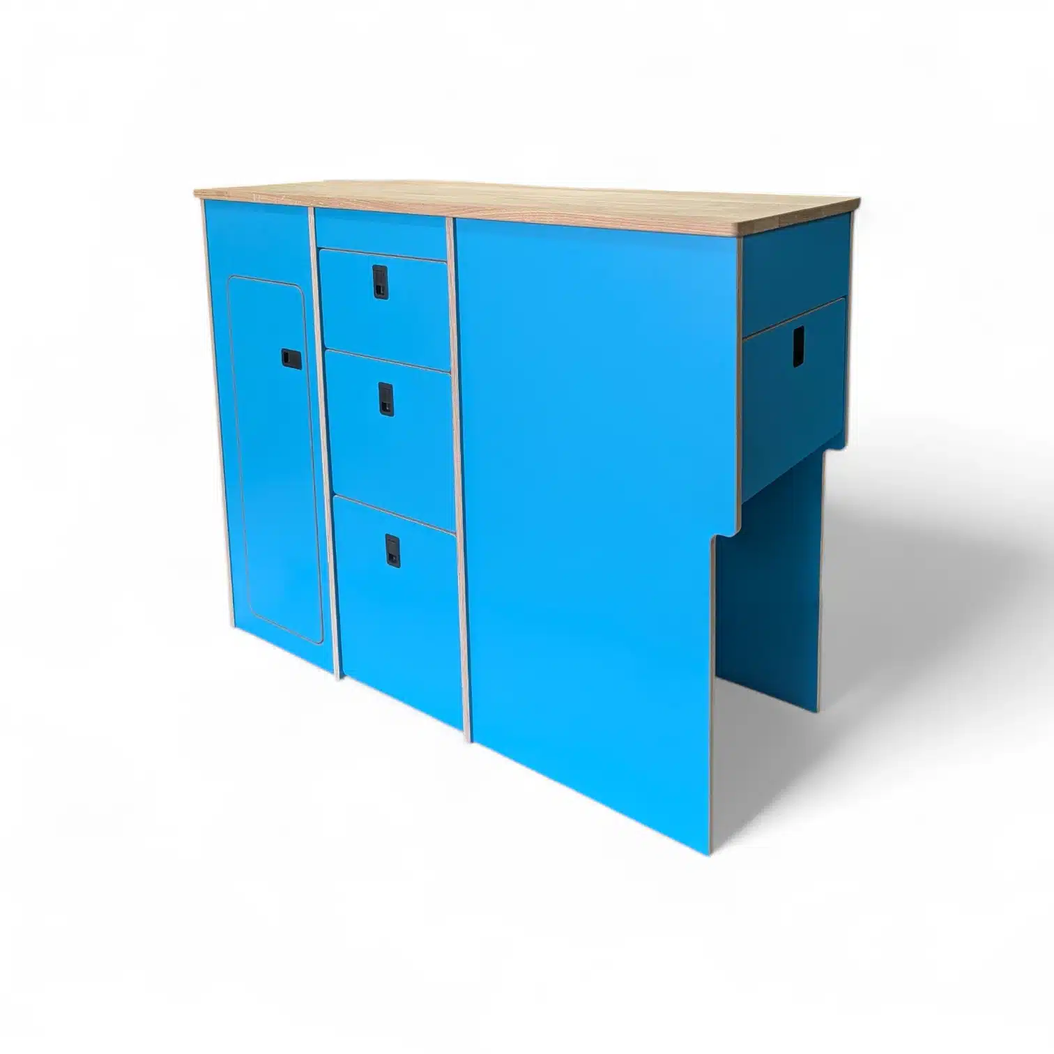 1220mm Electric Blue Birch KITCHEN POD FOR 50L FRIDGE Racevan Crafter MAN TGE Ducato Altofina Blue 011 - Image 2